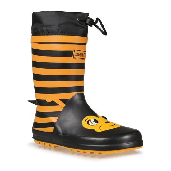 Dare 2B Childrens/Kids Mudplay Dinosaur Wellingtons (Yellow/Black Stripe)