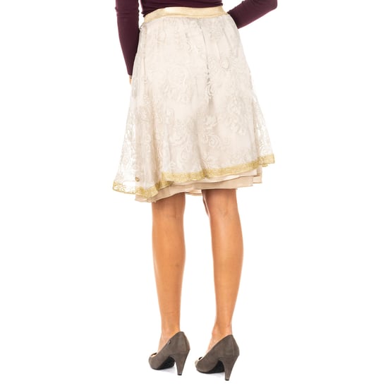 Women's high elastic waist skirt with chiffon lining JWKG01