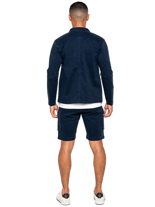 Enzo | Heren Cargo Trainingspak Met Korte Broek Set - Navy - Image 3