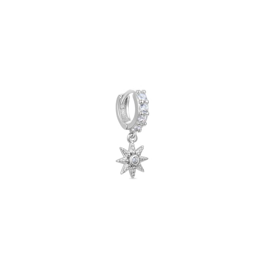Luxenter 925 Sterling Zilveren Piercing met Rhodium Plated Briljant Zirkonia - Kaiwise - Image 1