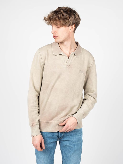 Guess blouse Polo Collar Mannen beige - Image 3