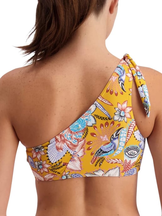 Sunshine Bloom Tie Shoulder Bikini Top Golden