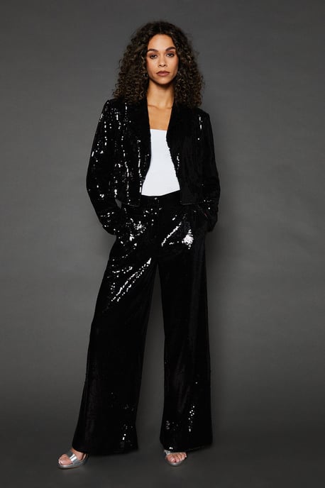 Sequin Crop Blazer