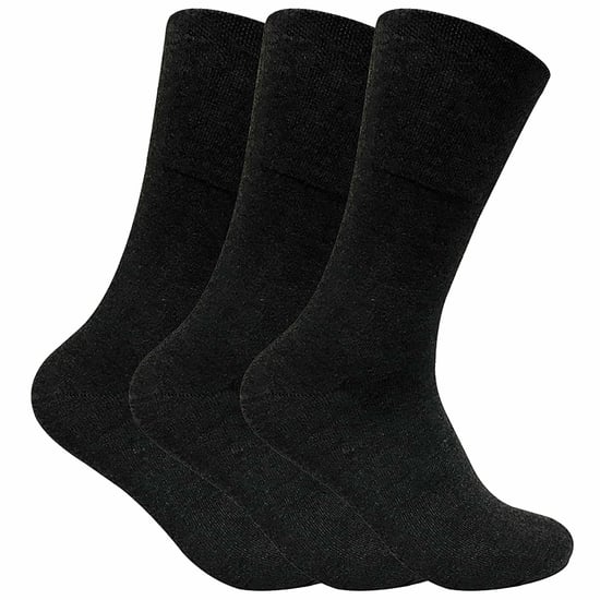 Set van 3 sokken zonder elastiek thermo diabetische sokken voor heren - Zwart - Image 1