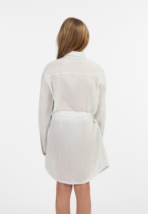 Dreimaster Overhemd blouse jurk Meisje Lichtblauwe strepen - Image 4