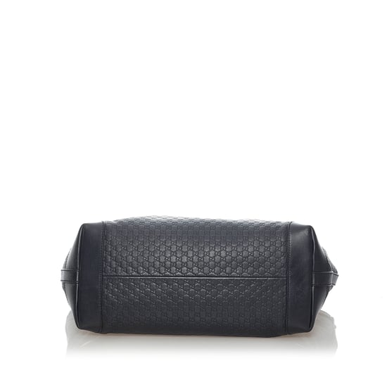 Vintage Gucci Microguccissima Craft Leather Tote Bag Black - Image 4