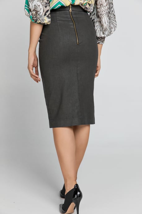 Dark Green Pencil Skirt by Conquista Fashion