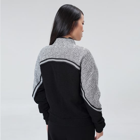 Bi-materiaal Jacquard-jas - Image 2
