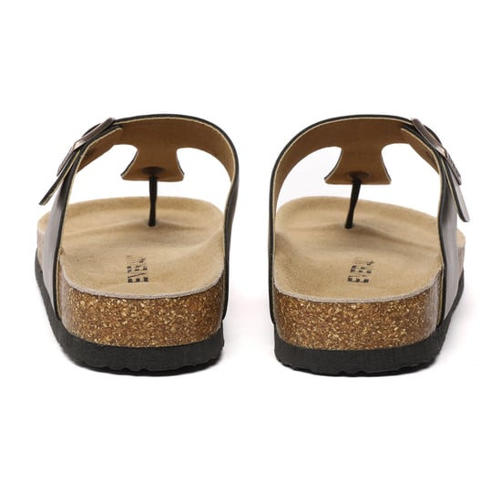 EVER AU Women Flamingo Leather Toe Thong Sandals - Brown Oiled Leather