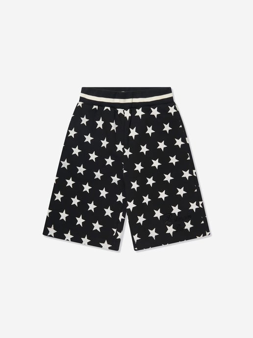 Balmain Boys Star Print Jersey Shorts in Black