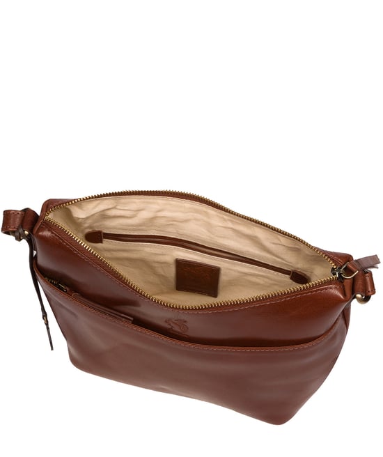 Merrill' Conker Brown Leather Cross Body Bag