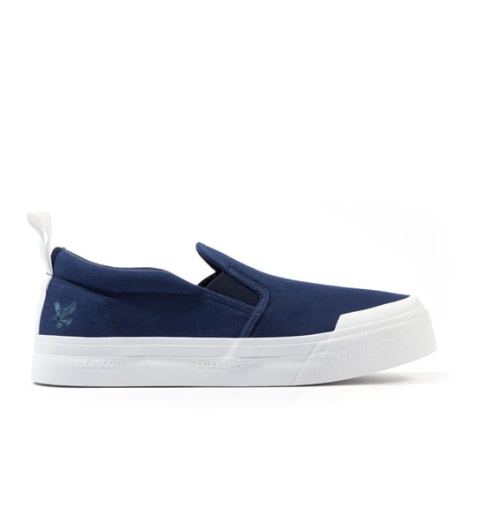 Lyle & Scott Duncan donkerblauwe canvas schoenen - Image 2
