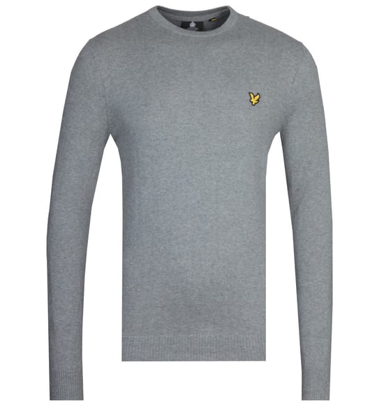 Lyle & Scott katoenen merinotrui met ronde hals in grijs - Image 1