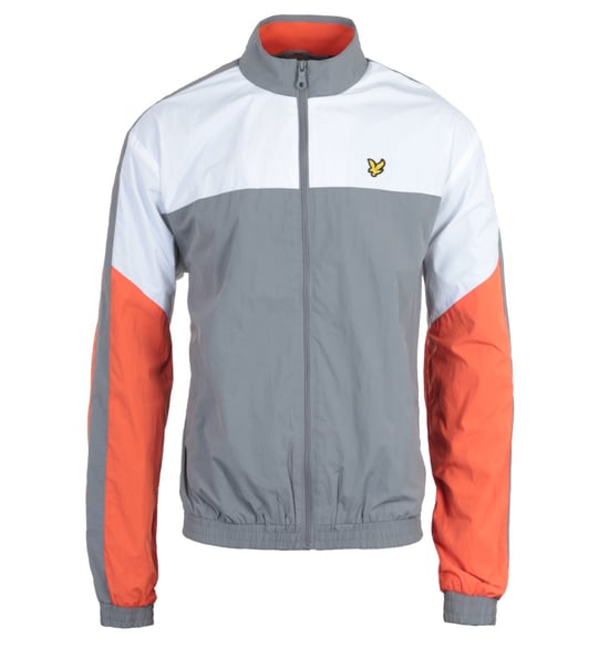 Lyle & Scott halfgrijs gemêleerd trainingsjack met meerdere panelen en ritssluiting - Image 1