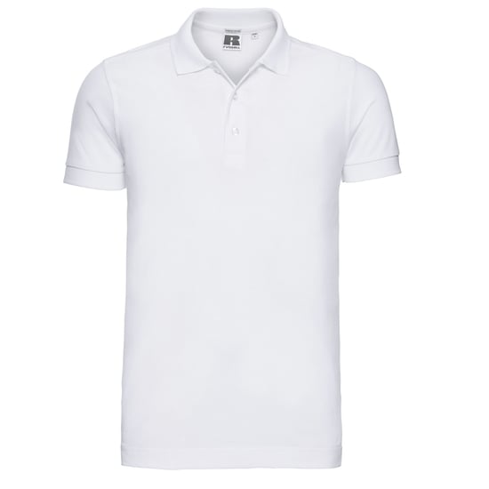 Russell Effen Heren Stretch Poloshirt (Wit) - Image 1