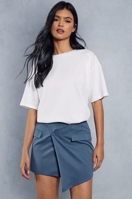 Asymmetric Wrap Mini Skirt