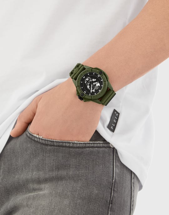 Philipp Plein The $kull Ecoceramic Heren Horloge Groen PWUBA0423 - Image 3