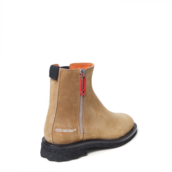 Heren Off White Suède Spongesole Enkellaarsjes in Wit - Image 3