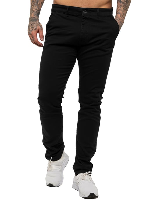 Enzo | Heren Slim Fit Stretch Chino Jeans - Zwart - Image 2