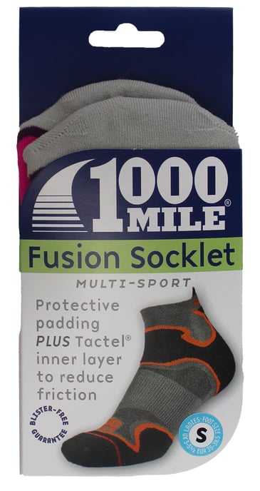 1000 Mile - Dames Dubbel Laag Fusie Enkel Hardloopsokken met Kussens - Roze / Paars - Image 2