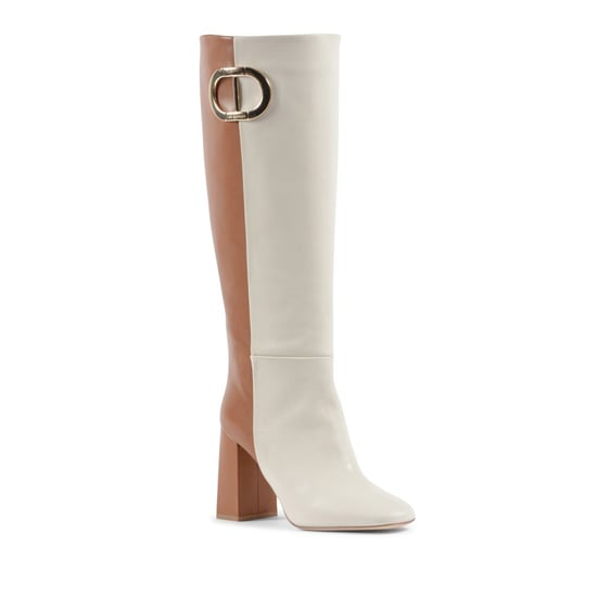 Brown and White High Lyrical Boot
