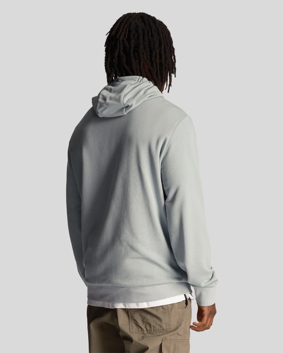 Heren Lyle & Scott Loopback Geborduurde Hoodie in Blauw - Image 3