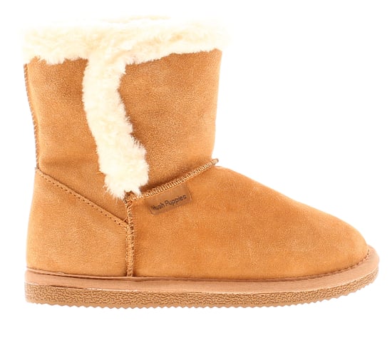 Hush Puppies Ashlyn Genuine Suede Bootie Slippers Tan