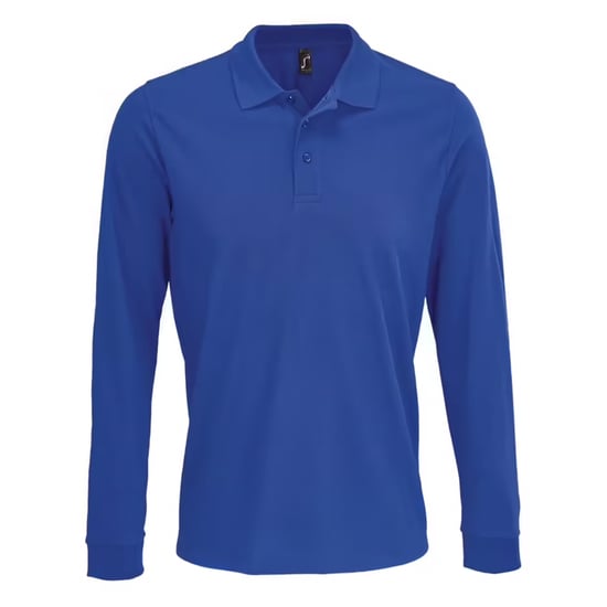SOLS Unisex poloshirt met lange mouwen van katoen voor volwassenen (Koningsblauw) - Image 1