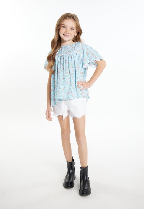 Dreimaster Blouse meisjes (kinderen) Lichtblauwe bloem - Image 2