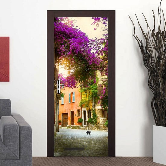 Door Mural Spring Garden Office Decor Home Decoration Self-Adhesive Stickers