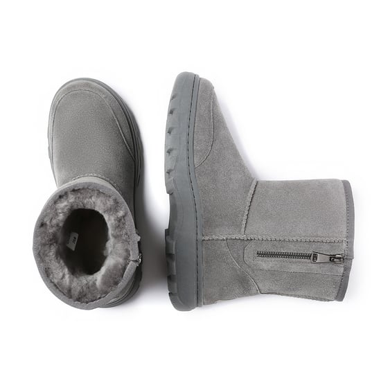 EVER AU Women Starling Zipper Short Boots - Grey