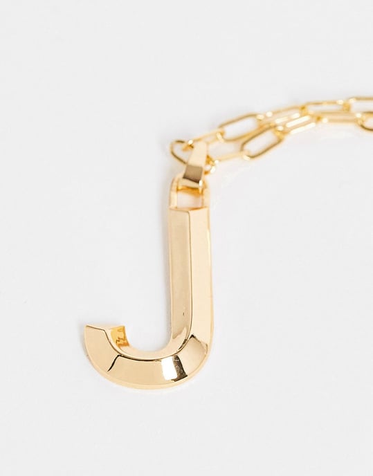 Topshop 14k gold plated J initial pandant necklace