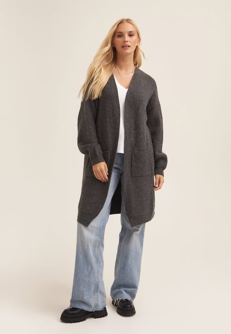Fine Knit Pocket Edge to Edge Cardigan