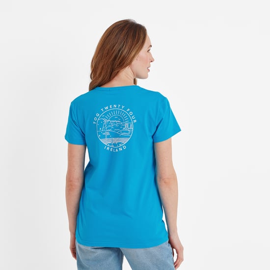 Ireland Womens T-Shirt Azure Blue