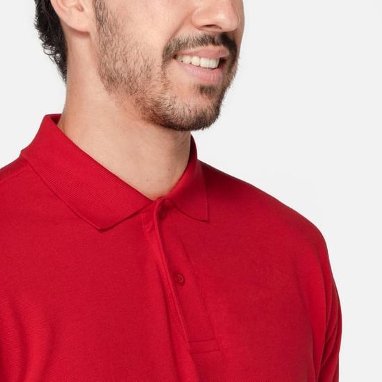 Russell Heren 100% Katoenen Korte Mouw Poloshirt (Klassiek rood) - Image 4