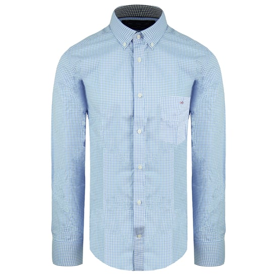 Eden Park Geruit Heren Blauw/Wit Oxford Overhemd - Image 1