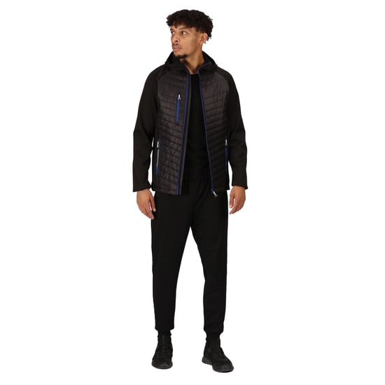 Regatta Mens Navigate Quilted Hybrid Jacket (Black/New Royal)
