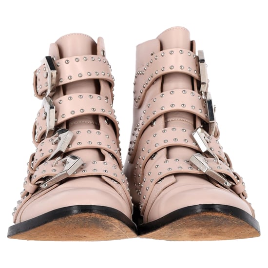 Givenchy Buckle Detail Studded Ankle Boots in Light Pink Leather - Image 3