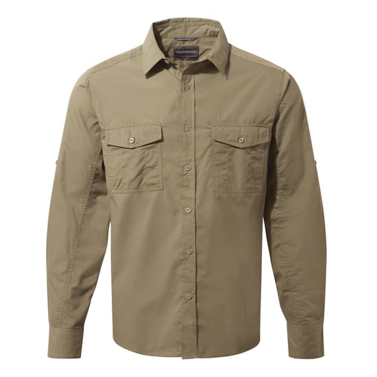 Craghoppers Mens Expert Kiwi Long-Sleeved Shirt (Pebble Brown)