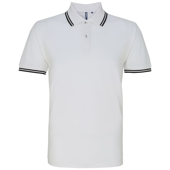 Asquith & Fox Heren Klassiek Fit getipt Poloshirt (Wit/zwart) - Image 1