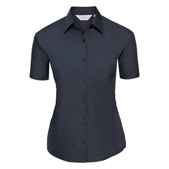 Russell Collection Dames/Dames Klassiek Polycotton Easy-Care Overhemd met Korte Mouwen (Franse marine) - Image 1