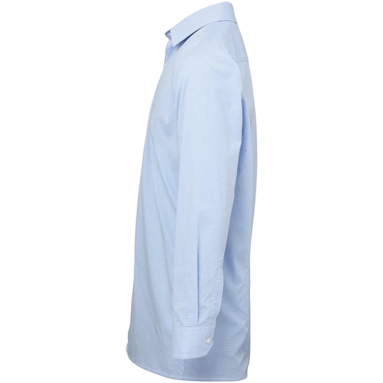 Premier Herenmicrocheck shirt met lange mouwen (Lichtblauw/Wit) - Image 3