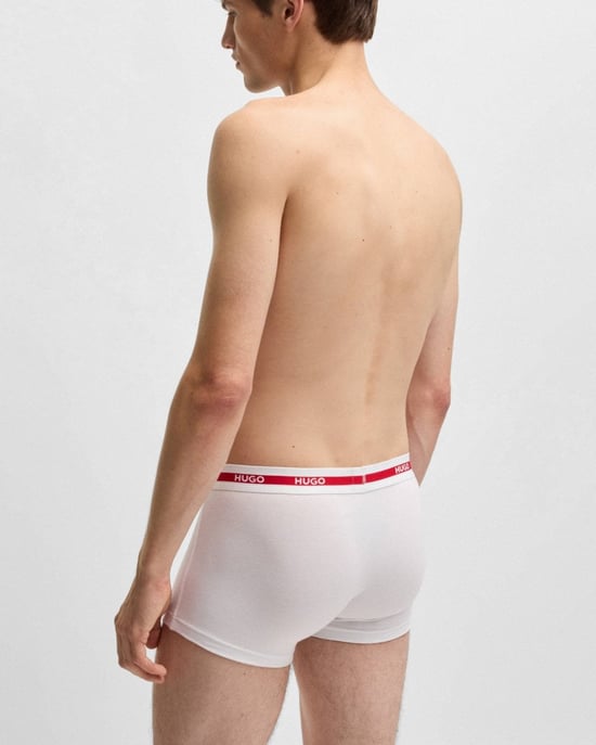 Men's Hugo Organic Boxer Shorts in Open White 120 - Image 4