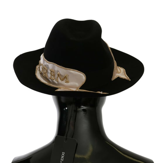Dolce & Gabbana Dames Zwarte Brede Rand Hoed - Image 4