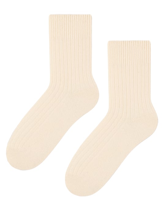 Steven - 1 Paar Dames Wol Jurk Sokken - Thermische Gebreide Sokken voor Winter - Ecru - Image 1