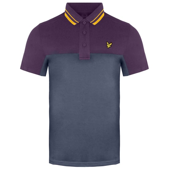 Lyle & Scott Kendall Heren Grijs/Paars Poloshirt - Image 1