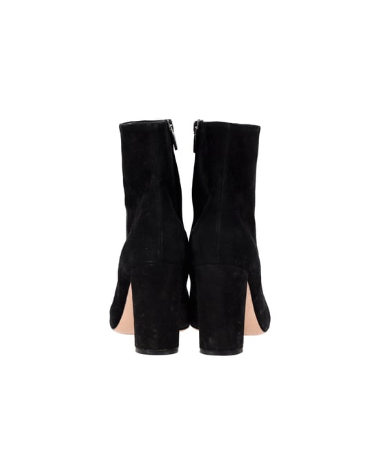 Gianvito Rossi Pointed-Toe Ankle Boots in Black Suede - Image 4