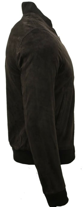 Varsity Soft Suede Leather Bomber Jacket