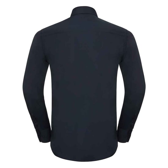 Russell Collection Heren Poplin Getailleerd Overhemd met Lange Mouwen (Franse marine) - Image 2