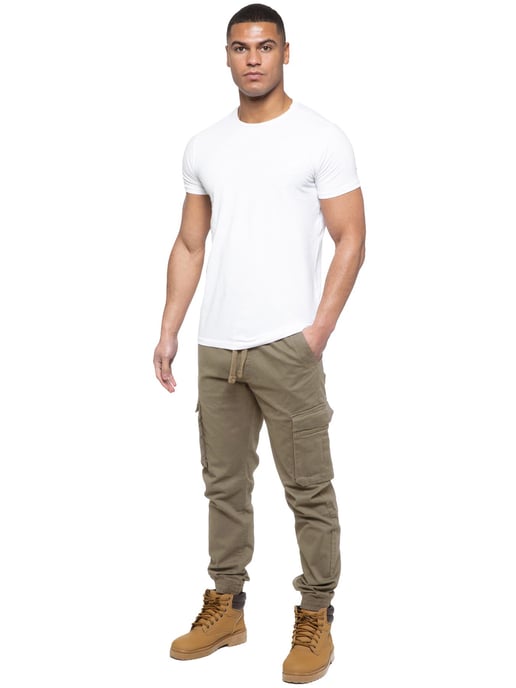 Enzo | Heren Cargo Jogger Jeans - Beige - Image 6
